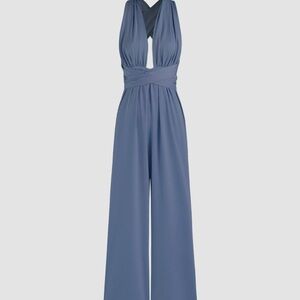 Cider Cross-Back Blue Jumpsuit